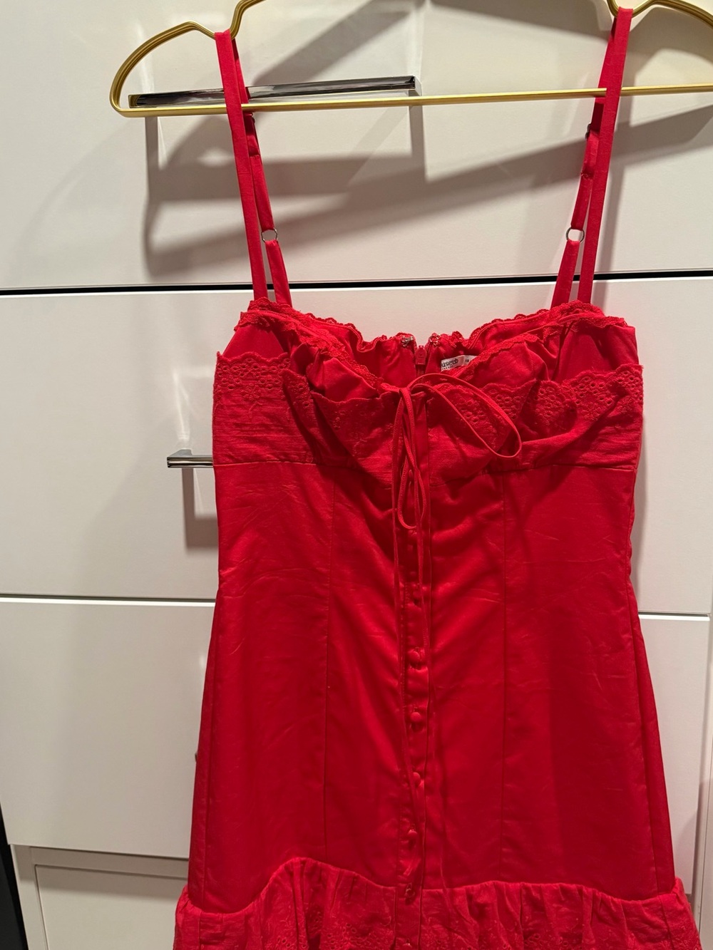 ❤️ House of CB Red Lace Trim Mini Dress